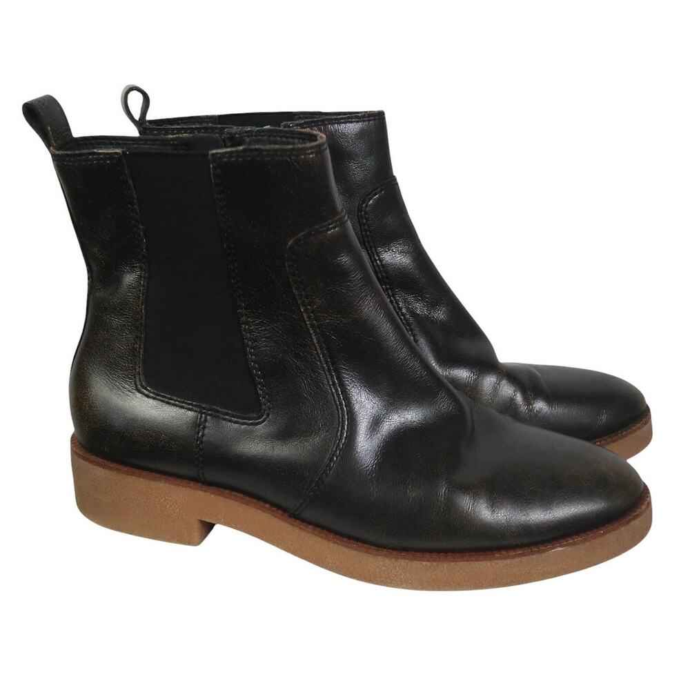 Lucky Brand Ressy Black Leather Ankle Boots Women's 10